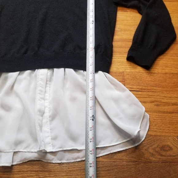 Izzue Crew Neck Black Sweater Top  Nylon Blend w/Blouse Bottom Med Slim … - Picture 10 of 12